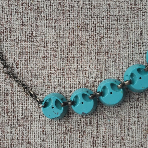 J.Crew Jumbo Teal Brûlée Brulee Crystal Necklace - Picture 8 of 11